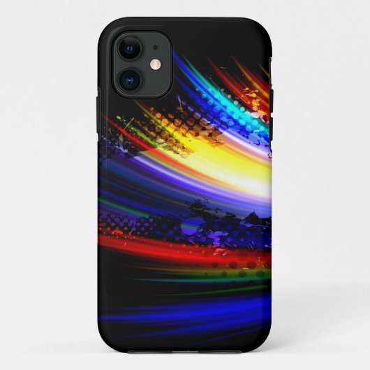 虹のフラクタルの芸術の(ばちゃばちゃ)跳ねるのデザイン Case-Mate iPhoneケース (裏面)