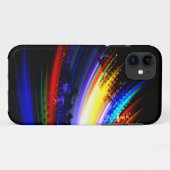 虹のフラクタルの芸術の(ばちゃばちゃ)跳ねるのデザイン Case-Mate iPhoneケース (裏面(横))