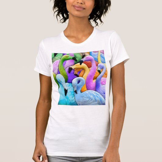 虹のフラミンゴ Tシャツ (正面)