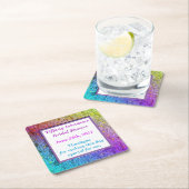 [虹のフローラ枠]抽象芸術の花 スクエアペーパーコースター (インサイチュ)