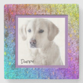 [虹のフローラ枠]抽象芸術 ストーンコースター (正面)