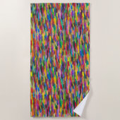 虹のブラシストローク ビーチタオル (正面)