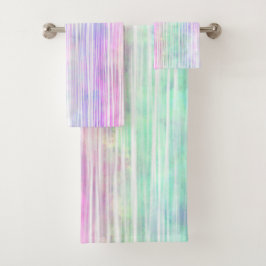 虹のブラシストローク（白） : バスタオルセット