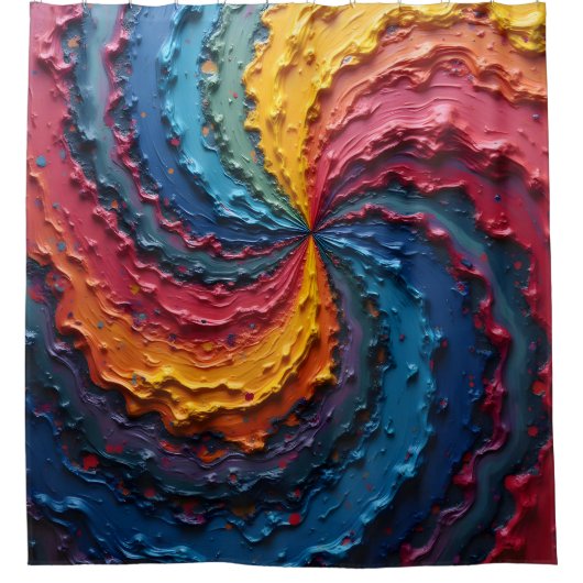 虹のプライドが世界を回る シャワーカーテン (正面)