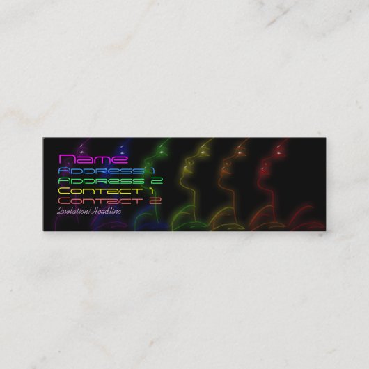 虹のプライドのプロフィールカードテンプレート スキニー名刺 (正面)