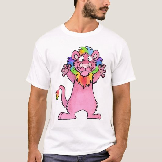 虹のプライドのライオン Tシャツ (正面)