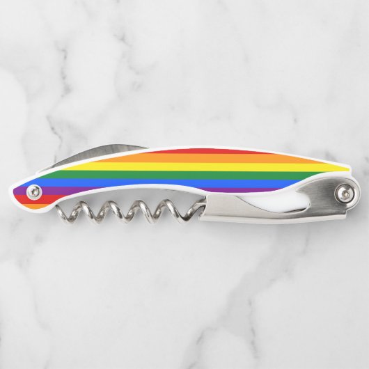 虹のプライドの旗のコルクせん抜き ソムリエナイフ (裏面)