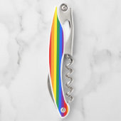 虹のプライドの旗のコルクせん抜き ソムリエナイフ (裏面)