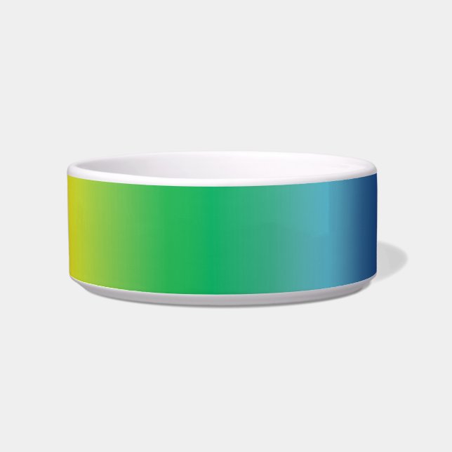 虹のプライドの色パターンドッグ、猫、ペットボウル ボウル (正面)