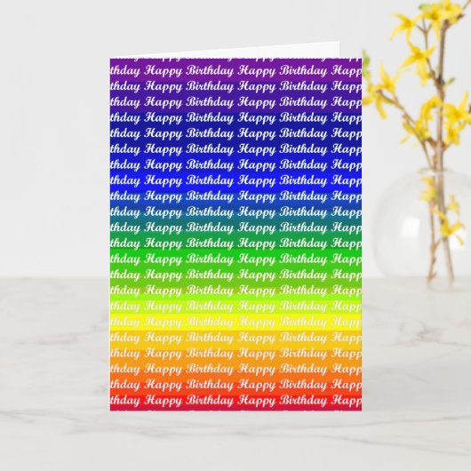 虹のプライドの誕生日の挨拶 カード (黄色い花)