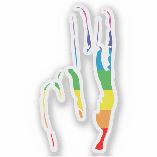 虹のプライド平和 シール (正面)