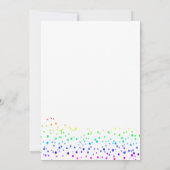 虹のプライド月のゲイパレードおもしろいモダン紙吹雪 招待状 (裏面)