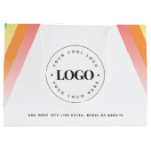 虹のプライドLGBTQブランド企業ロゴを追加 カスタムロゴを追加 ラージペーパーバッグ (裏面)