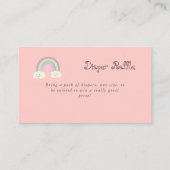 虹のベイビーシャワー ピンク おむつくじ カード 可愛い (裏面)