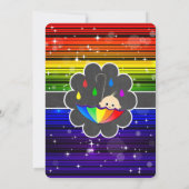 虹のベビーシャワーの招待状を雨が降ること 招待状 (裏面)