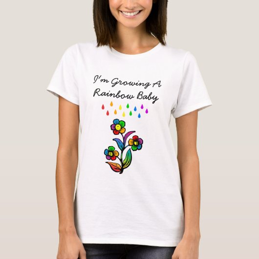 虹のベビー妊婦のTシャツ Tシャツ (正面)