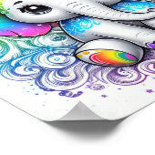 虹のベビー象 小さなポスター ポスター (角)