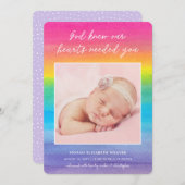 虹のベビー|の神は|の写真の誕生を知っていました 案内状 (正面/裏面)