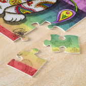 虹のペイズリー妖精猫のファンタジーの芸術のパズル ジグソーパズル (側面)