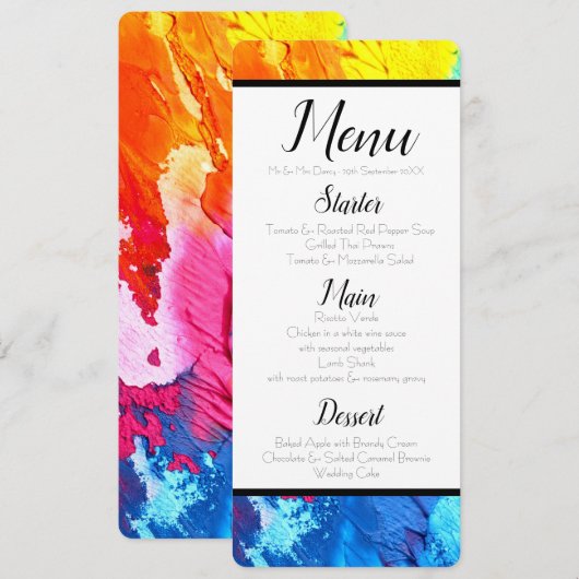 虹のペイントメニュー 招待状 (正面/裏面)