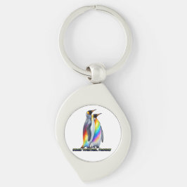 虹のペンギンが団結して誇りを主張 キーホルダー