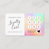 虹のホログラフィー虹色ユニコーンスクリプト ロイヤリティカード (正面)