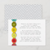 虹のボタン ベビーシャワー 挿入カード 招待状 (正面/裏面)