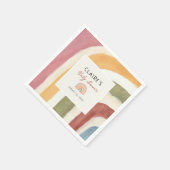 虹のボホベイビーシャワーの下 スタンダードカクテルナプキン (角)