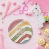 虹のボホベイビーシャワーの下 ペーパープレート (パーティー)