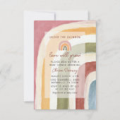 虹のボホベイビーシャワーの下 招待状 (正面)