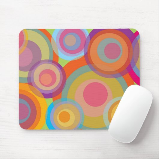 虹のポップ・アートのな円のカラフルなレトロのおもしろいの素晴しい上品 マウスパッド (マウス)