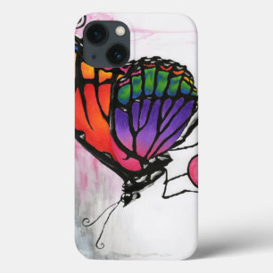 虹のマダラチョウのファンタジーの芸術のiPadの場合 iPhone 13ケース