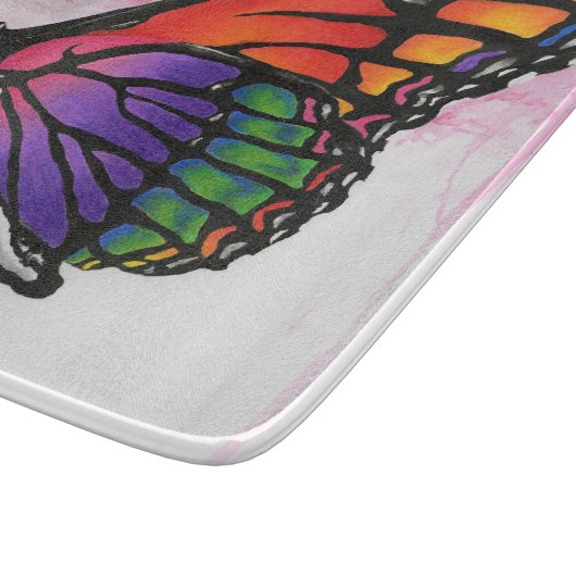 虹のマダラチョウの元のファンタジーの芸術 カッティングボード (角)