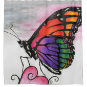 虹のマダラチョウの元のファンタジーの芸術 シャワーカーテン (正面)