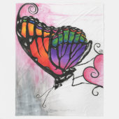 虹のマダラチョウの元のファンタジーの芸術 フリースブランケット (正面)