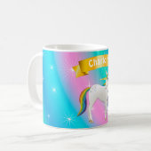 虹のマネと素敵な魔法のユニコーン コーヒーマグカップ (正面左)