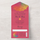 虹のマンダラ インドの結婚式 オールインワン招待状 (内側)