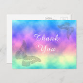 [虹のミスト] カラフルな蝶々 ありがとう ポストカード (正面/裏面)