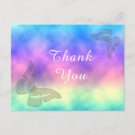 [虹のミスト] カラフルな蝶々 ありがとう ポストカード