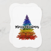 虹のメリークリスマスツリー 招待状 (正面/裏面)