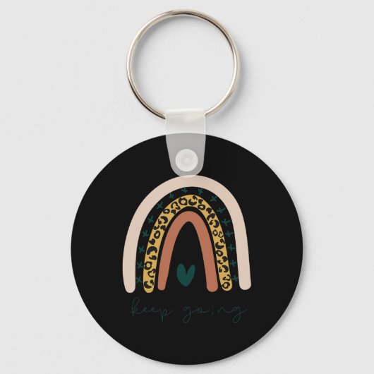 虹のメンタルヘルス保セミコロングBoho Tr キーホルダー (正面)