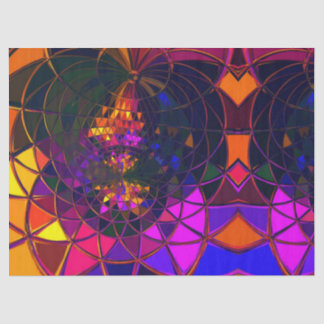 虹のモザイクステンドグラスの幾何学的なプリントDesig 薄葉紙