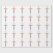 虹のモザイク十字 ラッピングペーパー (フラット)