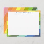 虹のモダンストライプの数パーソナライズされた値  ノートカード (正面/裏面)