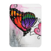 虹のモナーク蝶オリジナルファンタジーアート マグネット (縦)