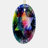 虹のユダヤ人の星 セラミックオーナメント (右)