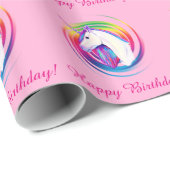 虹のユニコーンのハッピーバースデー ラッピングペーパー (ロールコーナー)