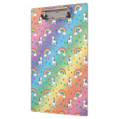 虹のユニコーンのハートの星パターン クリップボード (左)