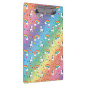 虹のユニコーンのハートの星パターン クリップボード (右)