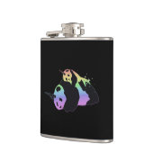 虹のユニコーンのパンダの魔法の輝きの抱擁 フラスク (左)